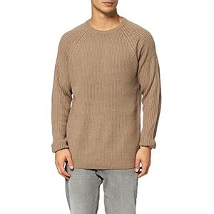 Urban Classics Heren Ribbed Raglan Sweater Sweatshirt, Darkkhaki, L