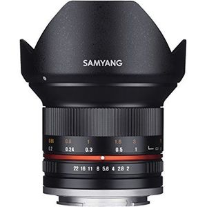 Samyang SY12M-E-BK 12mm F2.0 Ultra Groothoeklens voor Sony E Camera's, Zwart
