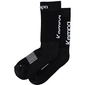 Kempa LOGO CLASSIC SOCKS, sportsokken, tennissokken, sokken rechts links, kousen voor heren, dames, kinderen, 1 paar, zwart/wit, maat 31-35
