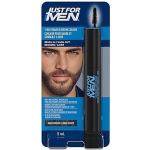 Just for Men Instantanée-reparatie van grijs haar, tijdelijke kleur voor een volumineuze, goed gedefinieerde look, tot 30 toepassingen, donkerbruin