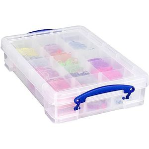 Echt nuttige plastic opbergdoos 4 liter helder met 2 x Hobby Trays