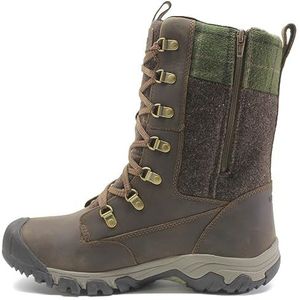 KEEN Greta Tall Classic waterdichte sneeuwlaars voor dames, Donkere Aarde/Groene Plaid, 39.5 EU