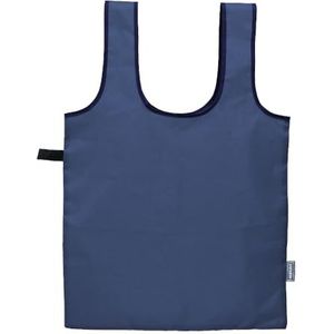 NERTHUS FIH 1313 Opvouwbare boodschappentas met elastiek: praktisch, milieuvriendelijk en klaar om mee te nemen, marineblauw, Herbruikbare tas