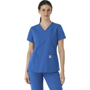 Carhartt Scrubs C12113 Women's Force® Modern Fit V-Neck Top - Medium - Royal Blue
