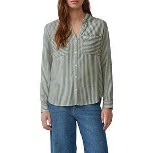 s.Oliver Casual gestreepte blouse met opgestikte zakken, lichtgroen, 36