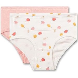 Sanetta Meisjes-heupslip (dubbelpak) Off-White en Roze | Hoogwaardige slips voor meisjes | Inhoud: set van 2 ondergoed voor meisjes, beige, roze, 92 cm