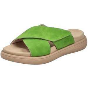 Rieker - Slippers - Appelgroen - Klittenbandsluiting - Plateau Hak
