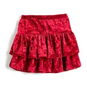 Koton Fluwelen rok met ruches, rood (416), 4-5 jaar meisjes, rood (416), 4-5 Jaar
