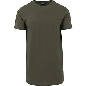 Urban Classics Heren gevormd lange korte mouwen lang T-shirt, ronde hals, 100% jersey katoen, beschikbaar, maten: XS-5XL - groen - S