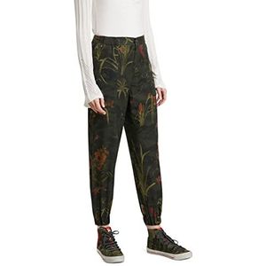 Desigual Casual broek voor dames, camouflage, groen, XS