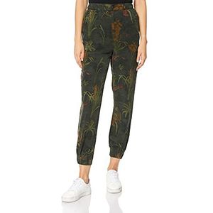 Desigual Casual broek voor dames, camouflage, groen, XS