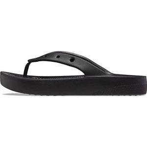 Crocs Dames Classic Platform Flip W houten schoen, zwart, 38/39 EU, zwart, 38/39 EU