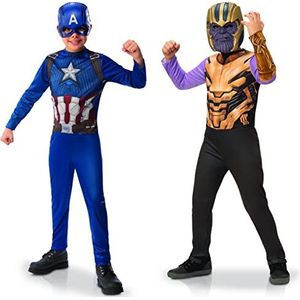 Rubies - Bipack Thanos + Captain America - Marvel, 155146S, kinderen, maat S, 3-4 jaar