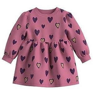 s.Oliver Junior meisjes sweatjurk met AOP PINK 80, roze, 80 cm