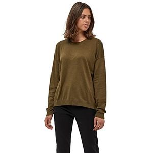 Minus Dames Elne Knit Pullover, Dark Olive Melange, S