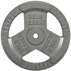 Sporzon! Gietijzeren 1-inch Grip Plaat Gewichtsplaat voor krachttraining, Gewichtheffen en Crossfit, Single
