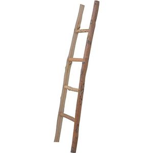 Biscottini Houten ladder handdoekhouder 154 x 40 x 6 cm | decoratieve houten ladder | handdoekladder badkamer vloer