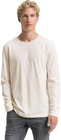 TOM TAILOR DENIM - Shirt - Wit - Lange Mouw - Normale Pasvorm