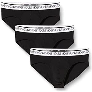 Calvin Klein Heupslip voor heren (verpakking van 3), Zwart (Zwart W/Wit Wb), S