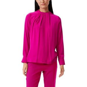 Comma Satijnen Blousetop met Plooien Roze