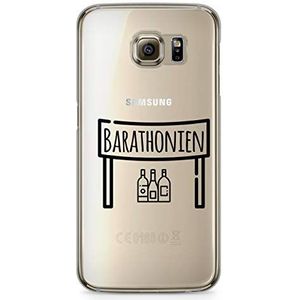 Zokko Beschermhoes voor Samsung S6 Edge, barathonisch, zacht, transparant, zwarte inkt.