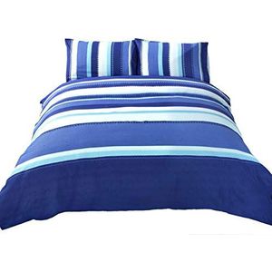 Detroit Beddengoedset voor tweepersoonsbed, design: blauw/wit gestreept