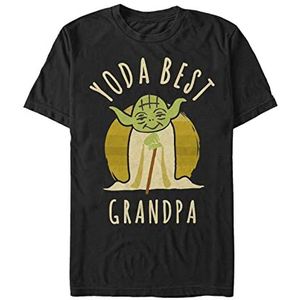 Star Wars Unisex Best Grandpa Yoda Says Organic T-shirt met korte mouwen, zwart, S