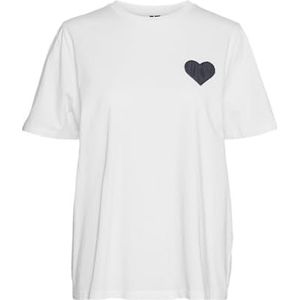 VERO MODA VMHALLE Caty SS TOP Box JRS GA, Snow White/Detail: hart, M