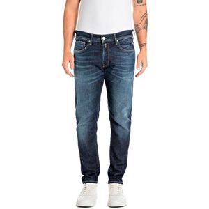 Replay Heren Regular Slim Fit Jeans Willbi, 007, donkerblauw, 29W x 34L