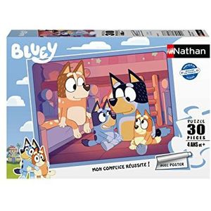 Nathan - Kinderpuzzel - 30 stukjes - Bluey slaaptijd - meisjes of jongens vanaf 4 jaar - hoogwaardige puzzel - dik en duurzaam karton - dagelijks gebruik en gezin - 86163