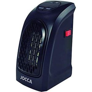 Jocca Elektrische ventilatorkachel voor aan de muur, automatische uitschakeling, PTC-keramische technologie, instelbare thermometer, programmeerbaar