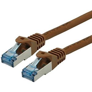 ROLINE S/FTP LAN-kabel Cat 6A Component Level LSOH| Ethernet-netwerkkabel met RJ45-stekker | Bruin 5 m