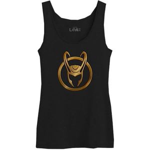 Marvel WOLOKIMTS010 Loki Crown tanktop voor dames, zwart, maat L, Zwart, L