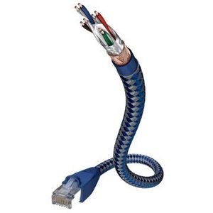 inakustik – 004803005 – Premium CAT6 netwerkkabel | LAN-kabel voor HD audio- en HD-videostreaming | 0,5 m in blauw/zilver | 2-voudig afgeschermd - dikke dataladder (AWG 24) - SF-UTP-uitvoering
