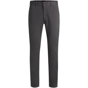 BOSS Slim slim fit chino's voor heren in stretchkatoen satijn, Donker Grijs020, 33W / 34L