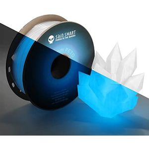 SainSmart Grow in The Dark Blue PETG-filament, 1,75 mm PRO-3 PETG 3D-printerfilament, gloedblauw, 1 kg spoel, maatnauwkeurigheid +/- 0,02 mm