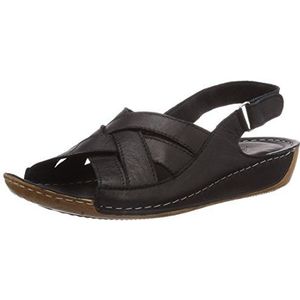 Andrea Conti 0437400002 Dames Open Sandalen, Zwart Zwart Zwart 002, 42 EU