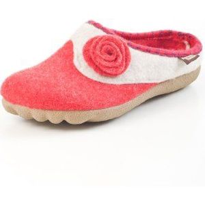 Manitu Home 320261 Pantoffel voor dames, Rood Rood Crème 4, 37 EU