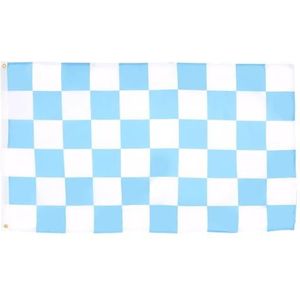 AZ FLAG - Sky Blue And White Check Flag - 3x5 Ft - 100D Polyester Checkered Racing Banner with Two Metal Grommets - Fade Resistant - Vivid Colors - 3' x 5' Feet - 150x90 Cm