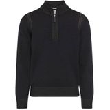 Brax Half-Zip Sweater donkerblauw, Effen