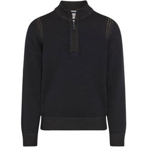 Brax Half-Zip Sweater donkerblauw, Effen