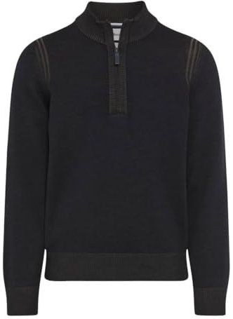 Brax Half-Zip Sweater donkerblauw, Effen