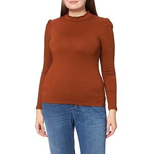 TOM TAILOR Denim Dames Shirt met lange mouwen en pofmouwen 1027265, 26680 - Amber Brown, XXL