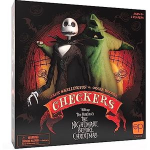 Disney Tim Burton’s The Nightmare Before Christmas CHECKERS | Featuring Jack Skellington vs. Oogie Boogie | Officially Licensed Disney Game | Collectible 2-Player Game | Ages 6+
