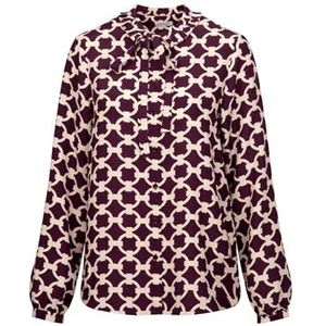 Seidensticker Damesblouse, modieuze blouse, regular fit, opstaande kraag met strik, lange mouwen, 100% viscose, lila, 42