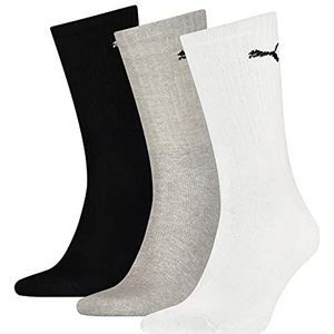 PUMA Unisex lichte sokken (verpakking van 3), wit/grijs/zwart, 46 EU