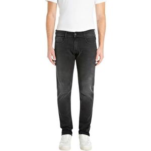 REPLAY Heren Jeans Rocco Comfort Fit, Black Delavé 099 (zwart), 28W/34L, 099 Black Delavé, 28W / 34L