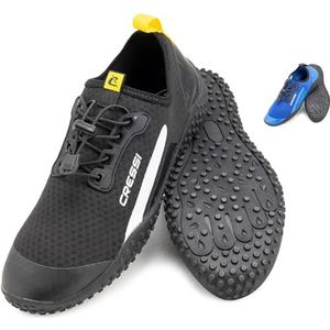 Cressi Sonar Shoes - Unisex Adult Waterschoen Microperforated Fabric, Zwart/Geel, 7 UK (41 EU)