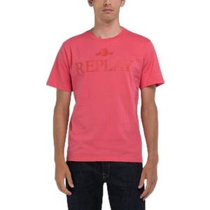 Replay Heren T-shirt Regular Fit, 556 Poppy Red, 3XL