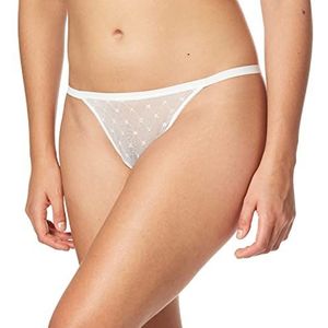 DKNY Monogram Mesh String voor dames, Witte popeline, S